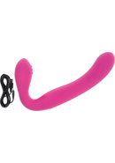 Love Rider Rechargeable Silicone Strapless Strap-on - Pink